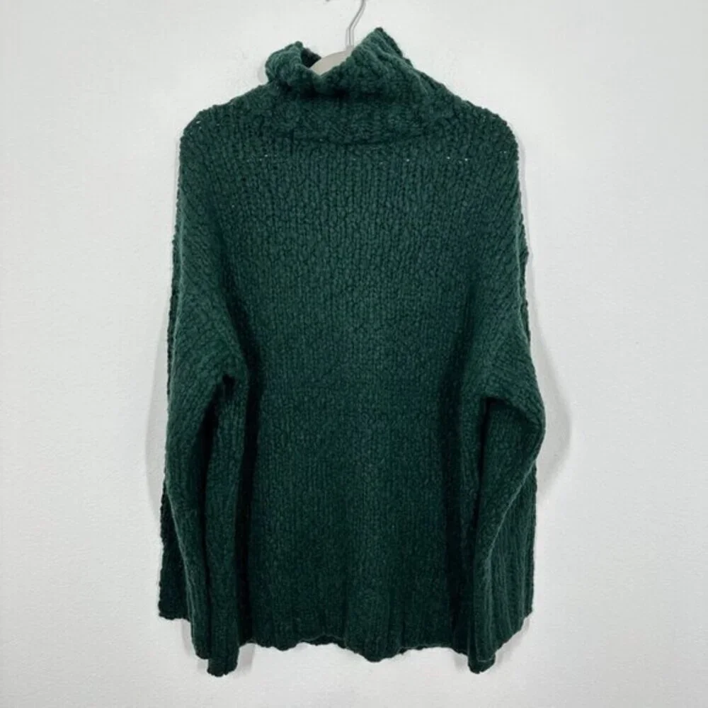 J.‎ Crew Women's Green Oversized turtleneck sweater in textured yarn L/XL NWT